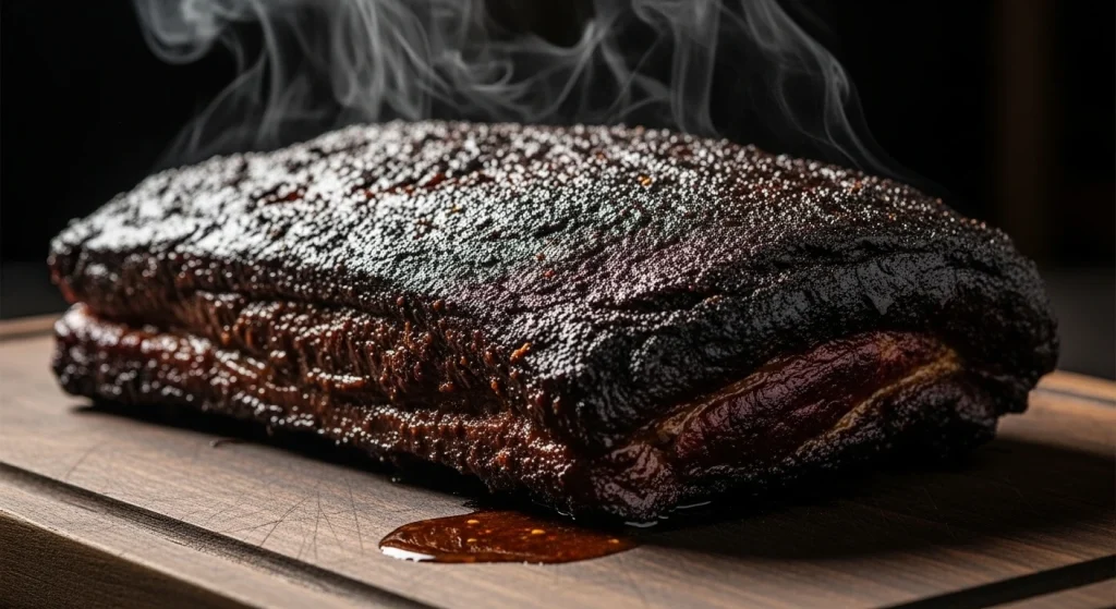 fully cooked brisket resting