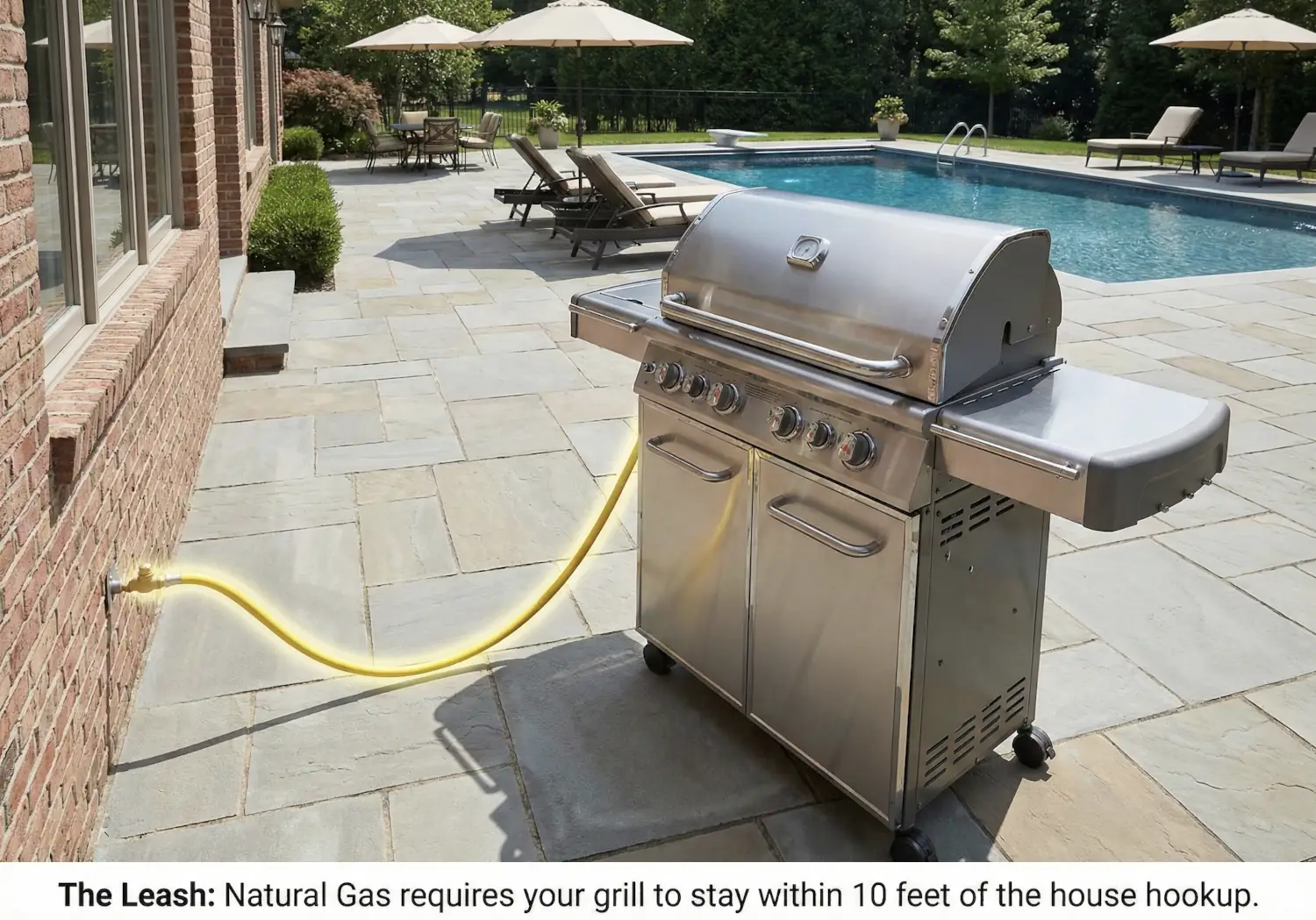 Grill connected to the house