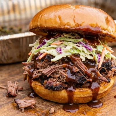 Smoked Beef Chuck Roast for “Pulled Beef” Sandwiches