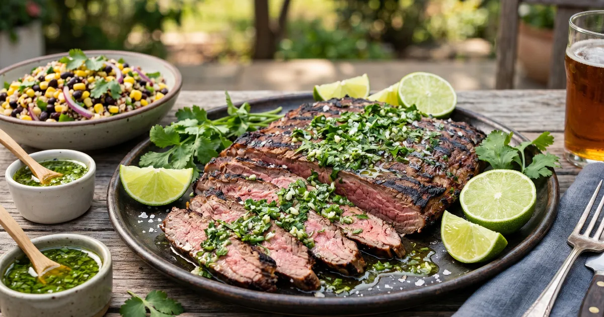 Grilled Flank Steak with Cilantro-Lime Marinade
