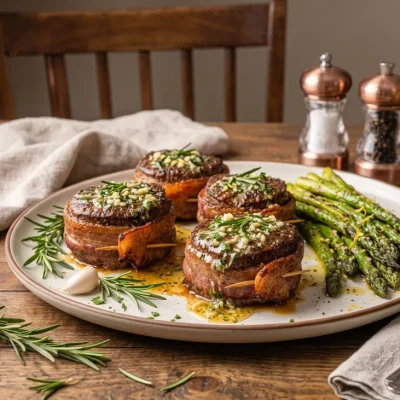Grilled Filet Mignon with Bacon Wrap