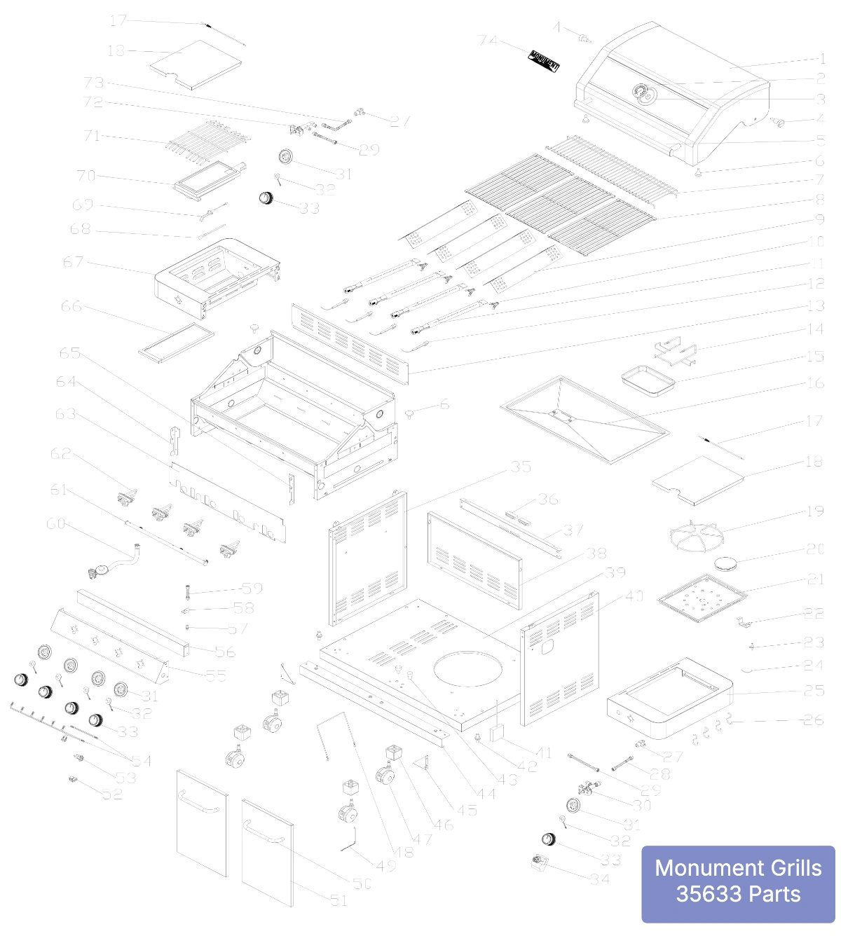 Monument Grills 35633 Parts Diagram