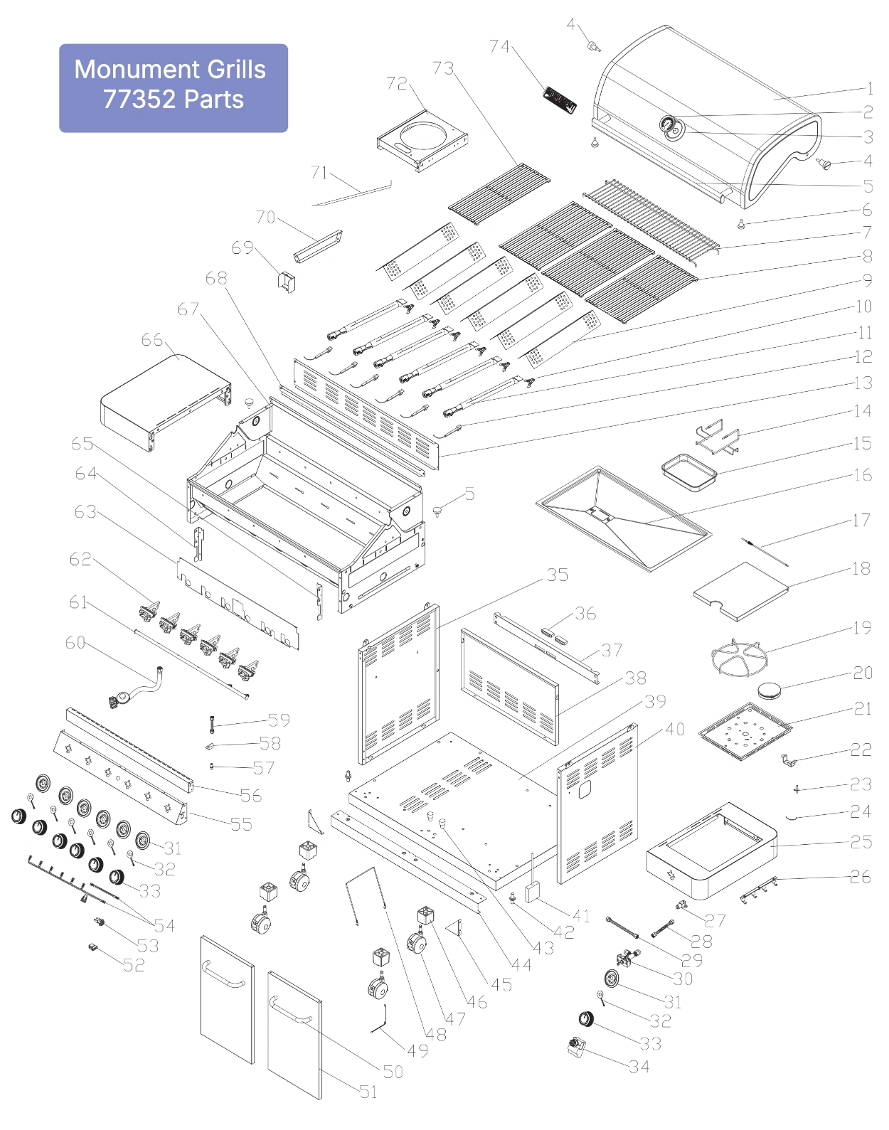 Monument Grills 77352 Parts Diagram