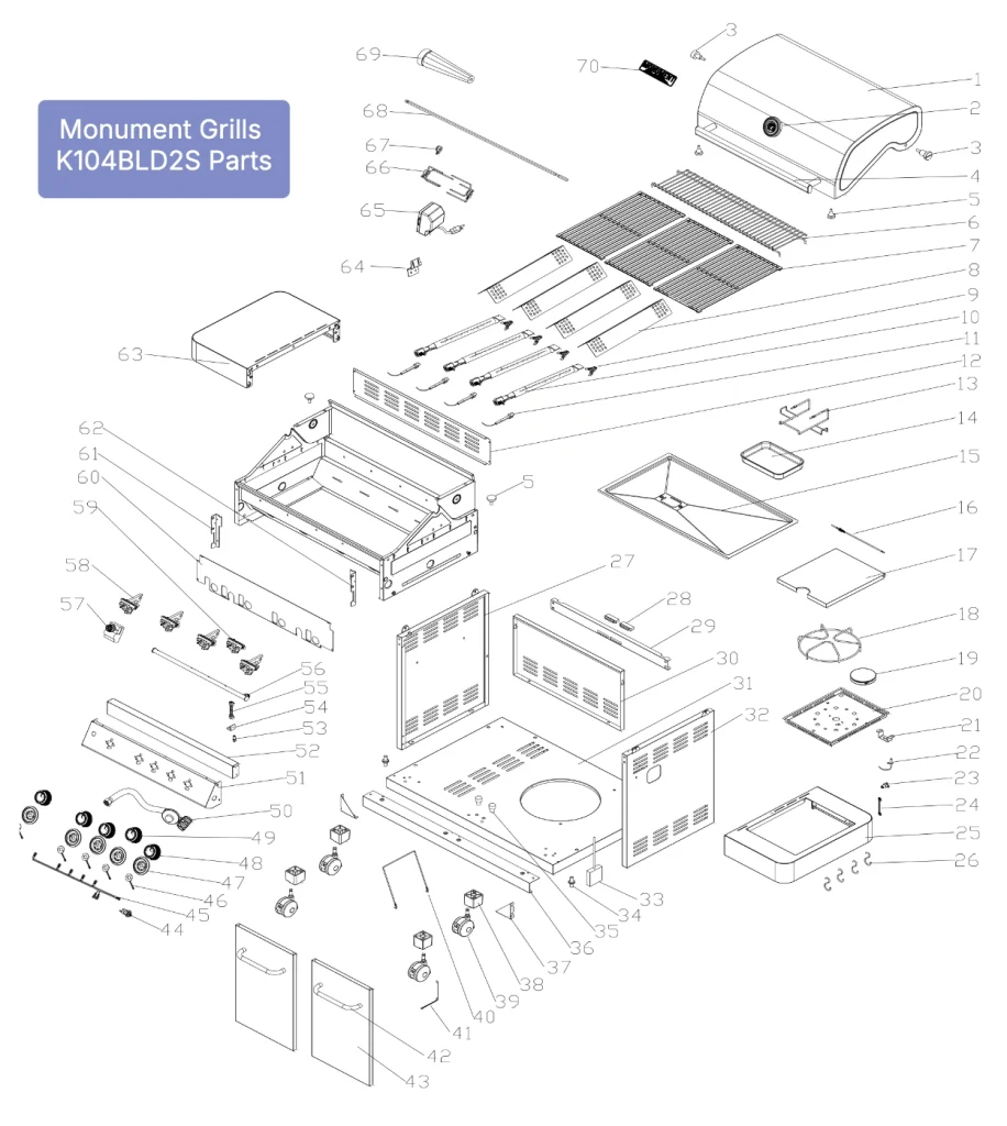 Monument Grills K104BLD2S Parts Diagram