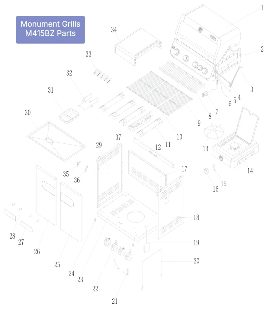 Monument Grills M415BZ Parts Diagram